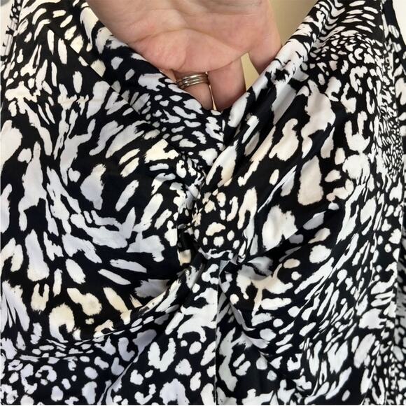 Swim Solutions Printed Flyaway Fauxkini One piece black white - 18W - Picture 5 of 14